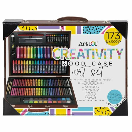 ART 101 Creativity Wood Case 173-Piece Art Set 53173MB